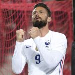 Olivier Giroud avec le maillot de la France