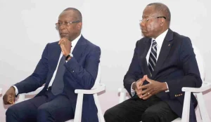 Le prÃ©sident Patrice Talon et Adrien HoungbÃ©dji BWT