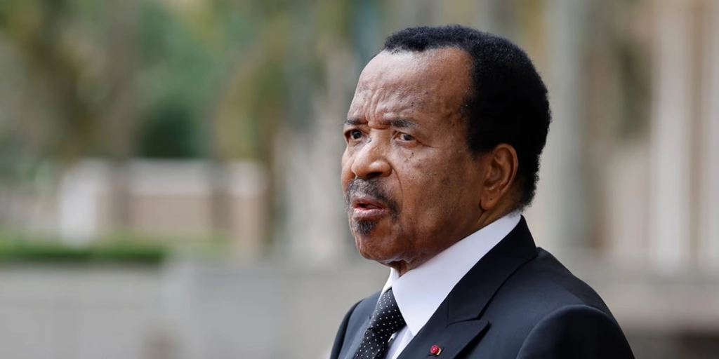 Paul Biya au palais présidentiel de Yaoundé, le 26 juillet 2022. © Ludovic MARIN _ AFP