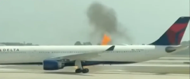 Floride moteur d'avion Delta Air Lines prend feu