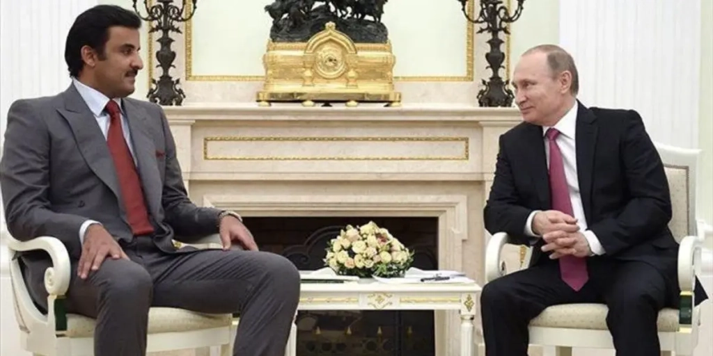 Vladimir Poutine et Tamim ben Hamad Al Thani