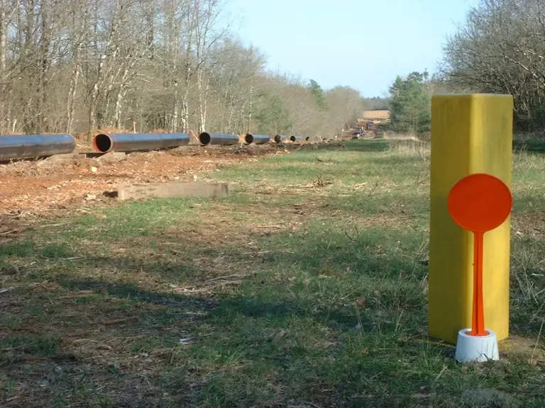 Chantier de canalisation en France, illustration