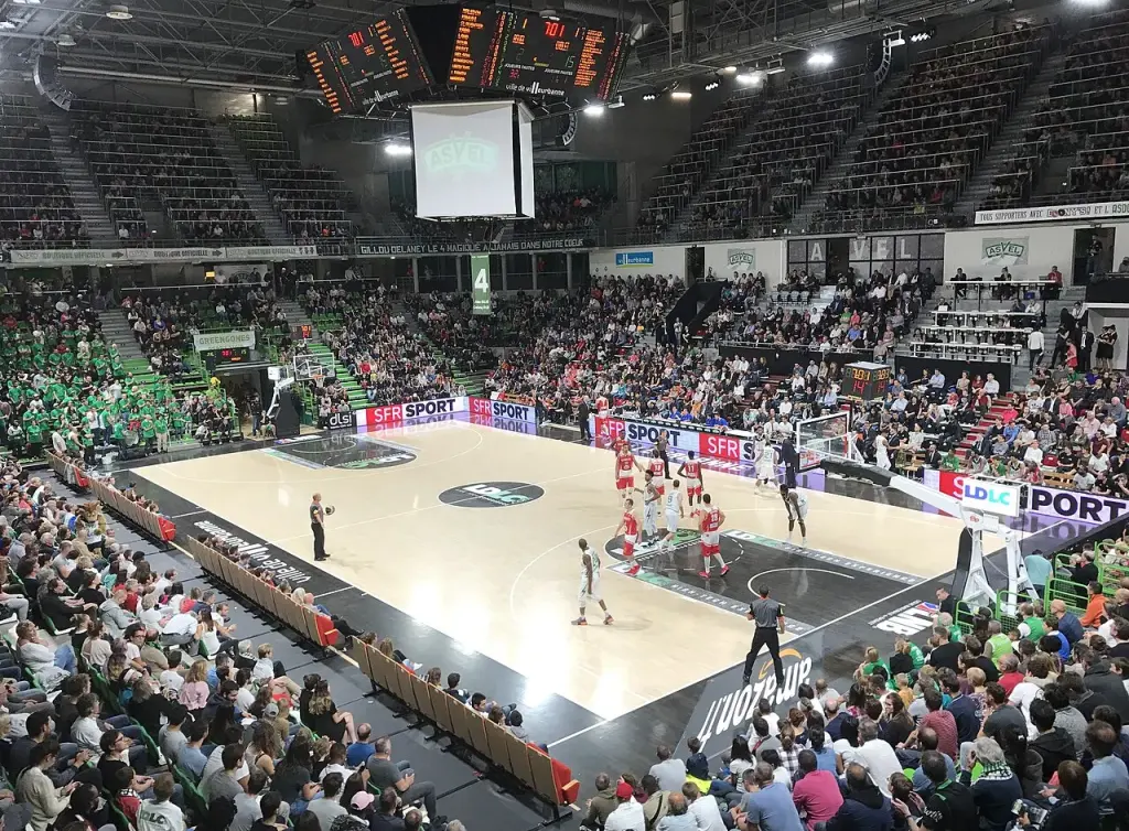 Joueurs de l’ASVEL lors d’un match à l’Astroballe en 2017