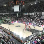 Joueurs de l’ASVEL lors d’un match à l’Astroballe en 2017