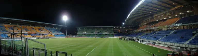 Vue panoramique du stade de l’Aube à Troyes en février 2007, photographie d’archive.