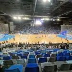 Terrain de la Glaz Arena lors d’une rencontre de Cesson Rennes en avril 2026