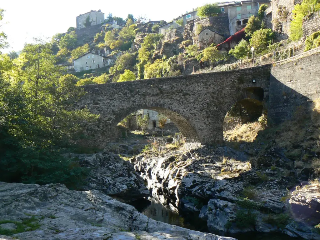 Vue du village de Vébron en Lozère