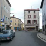 La place principale de Saint-Amant-Roche-Savine en 2011