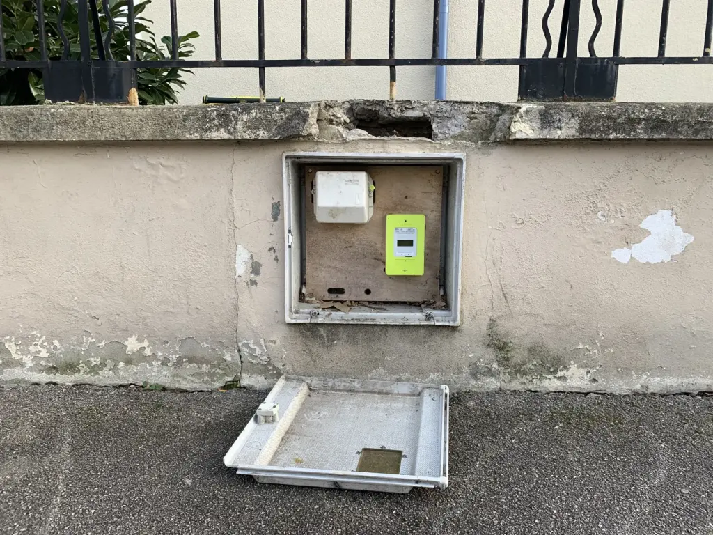 Un compteur Linky photographié à Lyon en janvier 2019