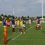 Des joueuses du XV de France féminin à l’entraînement