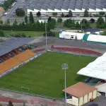 Le stade Francis-Le-Basser à Laval, lieu du match France-Lettonie. Photographie d’archive de janvier 2022.