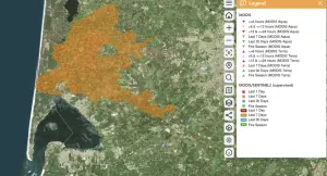 Carte des zones brûlées en Gironde lors des incendies de juillet 2026
