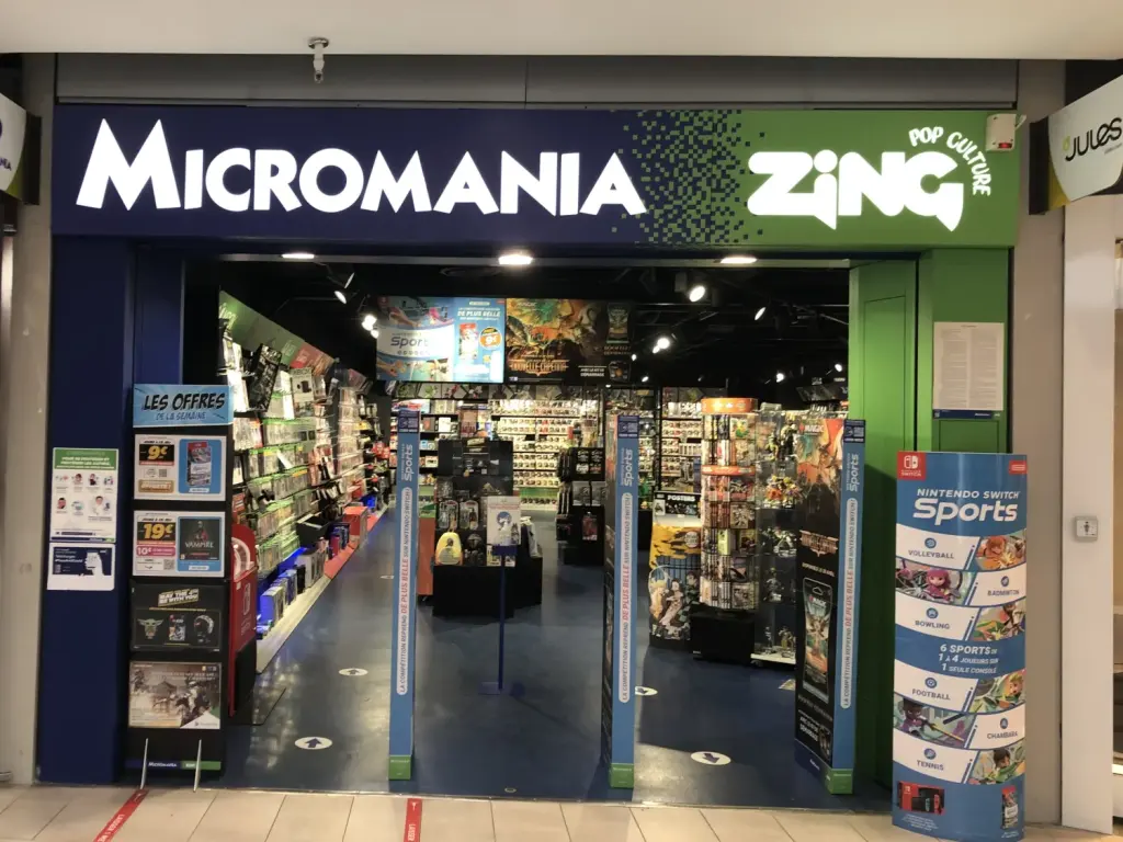 Devanture d’une boutique Micromania à Orange, photographie d’archive