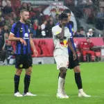 Marcus Thuram avec des joueurs de l’Inter Milan lors d’un match amical à Salzbourg en août 2023