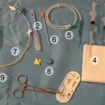Un set de cathéter veineux central dans son emballage médical