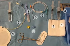 Un set de cathéter veineux central dans son emballage médical
