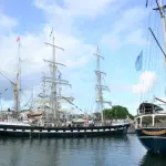 Le trois-mâts Belem appareillant à La Rochelle en juillet 2021, photographie d’archive