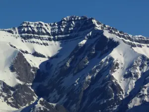 La tête de l’Estrop en février2018, archive du massif du glacier de la Blanche