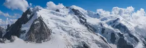 Panorama du massif du Mont-Blanc dans les Alpes françaises