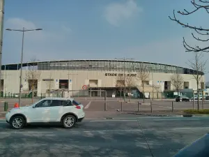 Vue extérieure du stade de l’Aube à Troyes