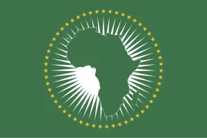 Drapeau de l'Union africaine sur fond vert