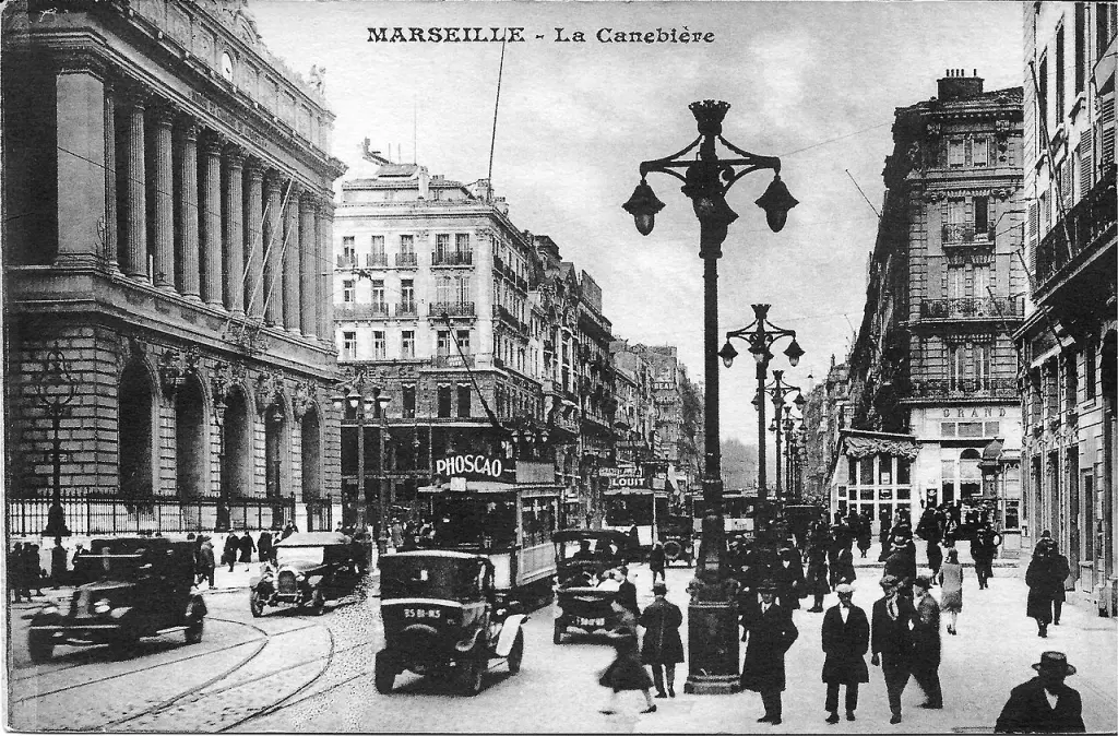 Vue historique de la Canebière à Marseille