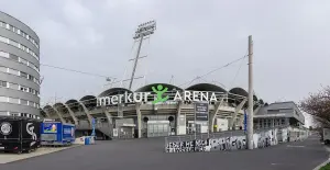 Façade extérieure de la Merkur Arena à Graz