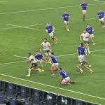 Les joueurs du XV de France face à l’Afrique du Sud en 2025
