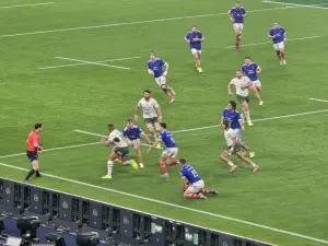 Les joueurs du XV de France face à l’Afrique du Sud en 2025
