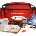 Sac et équipements d’un kit d’urgence de préparation aux catastrophes