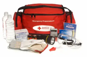 Sac et équipements d’un kit d’urgence de préparation aux catastrophes