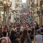 Rue Sainte-Catherine dans le centre de Bordeaux
