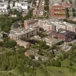 Vue aérienne du CHU de Toulouse Rangueil