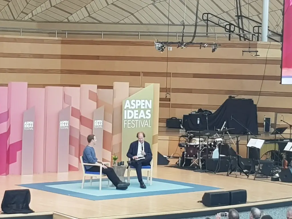 Mark Zuckerberg lors d’une discussion à Aspen en juin 2019