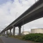 Presqu'île de Caen et viaduc de Calix