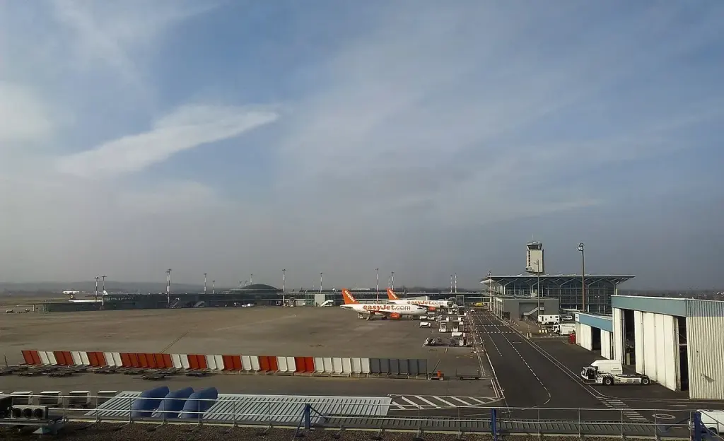 L’aéroport de Bâle-Mulhouse vu depuis le terminal le 16 février 2015