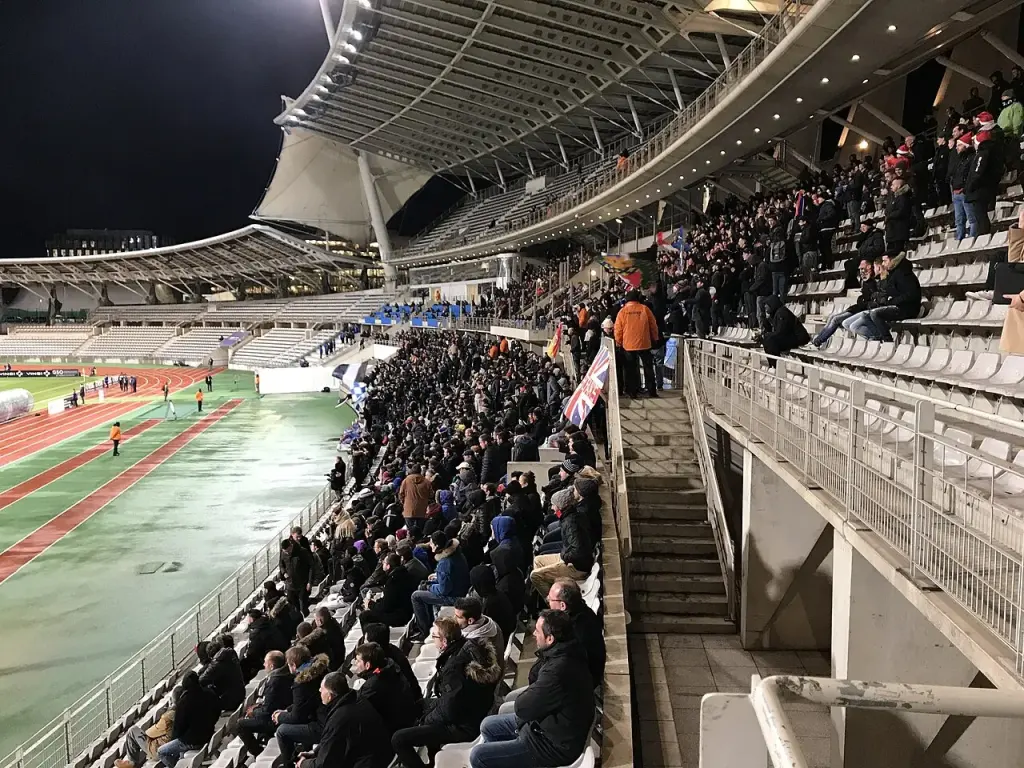 Le Paris FC lors d'un match au stade Charléty en 2017, photographie d'archive.