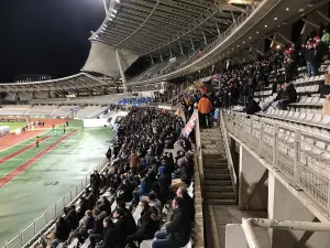 Le Paris FC lors d'un match au stade Charléty en 2017, photographie d'archive.
