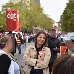 Sophie Binet de la CGT lors d’une manifestation à Paris