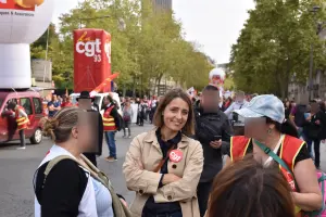 Sophie Binet de la CGT lors d’une manifestation à Paris