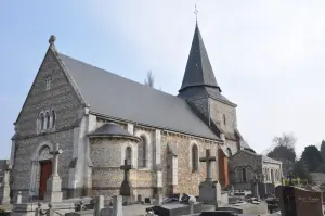 Église d’Étainhus en avril 2013, photographie d’archive de la commune