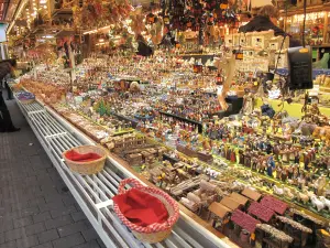 Un chalet décoré du marché de Noël de Strasbourg