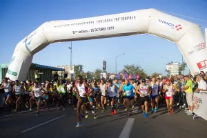 Départ du marathon de Toulouse en octobre 2014, photographie d’archive
