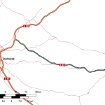 Carte du tracé de l’A69 entre l’A68 près de Verfeil et Castres