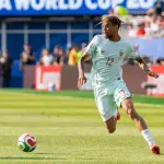 Bradley Barcola sous le maillot de l’équipe de France en juillet 2026