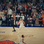Victor Wembanyama face à Josh Hart pendant les finales NBA 2026