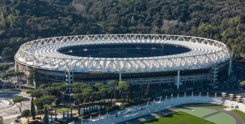 Vue aérienne du Stadio Olimpico de Rome