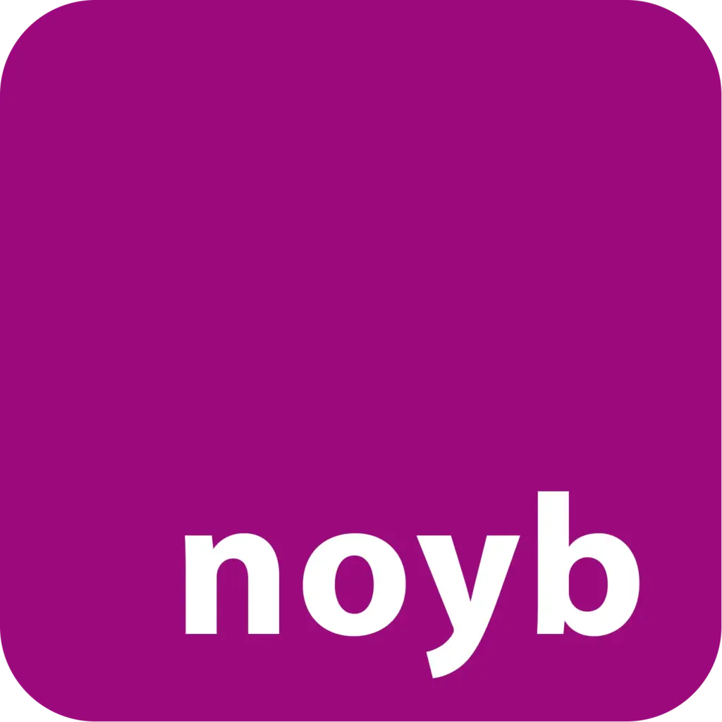 Logo violet et blanc de l’association noyb