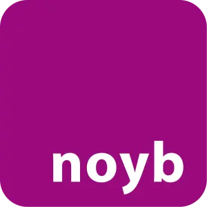 Logo violet et blanc de l’association noyb