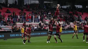 Des joueurs du Stade Toulousain à l'échauffement en 2021, photographie d'archive.